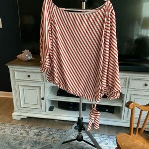 Red and White & Blue Off The Shoulder Top